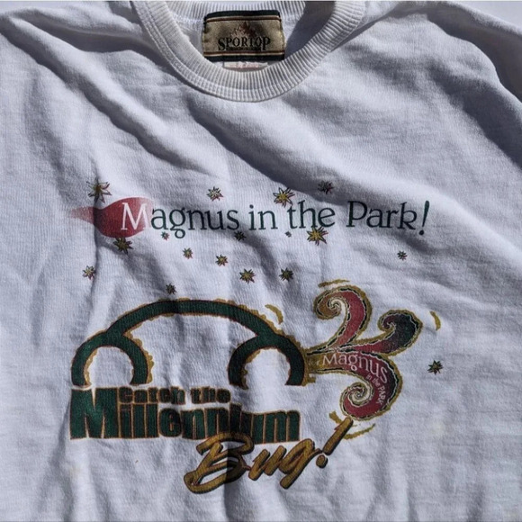 Vintage Sportop 1999 Magnus in the Park White Crew Neck Sweater Small *stain - Picture 5 of 10